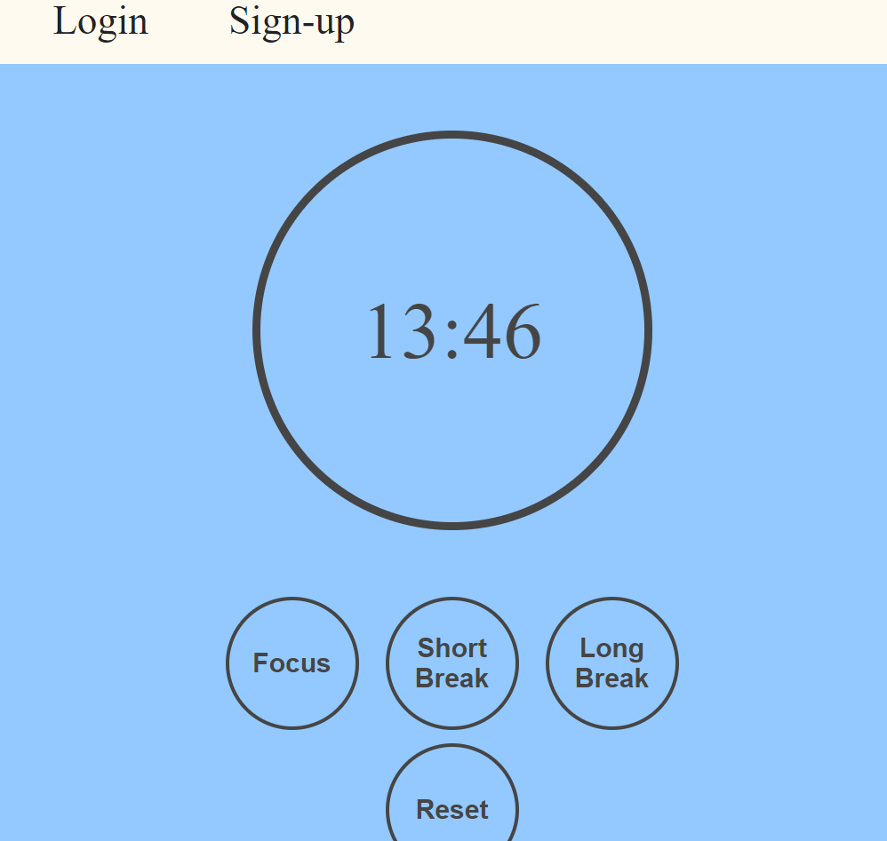 Pomodoro app screenshot